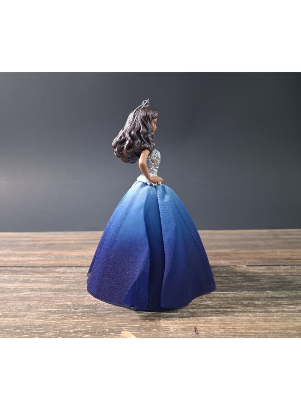 Hallmark Holiday Barbie 2016 2nd Series Blue Gown Christmas Ornament Tan Tone